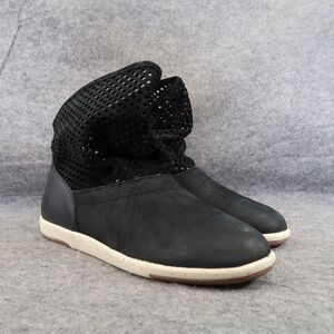 EMU Shoes Womens 8.5 Bootie Sneaker Leather Slouch Pull On Comfort Casual Black